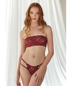 Allure Lingerie - Emanuelle Lace Bandeau Set - Rood