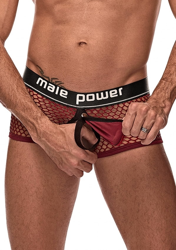 Male Power - Mini Cockring Short - Bordeauxrood
