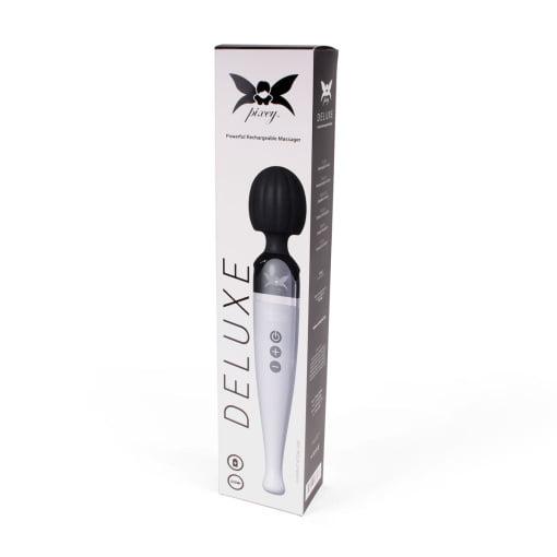 Pixey Deluxe Oplaadbare Wandvibrator - Zwart / Zilver