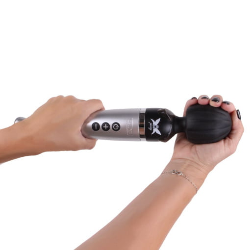 Pixey Deluxe Oplaadbare Wandvibrator - Zwart / Zilver