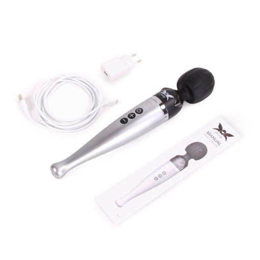 Pixey Deluxe Oplaadbare Wandvibrator - Zwart / Zilver