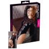 Zwarte wetlook body met kant