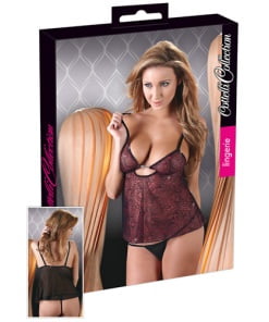 Bordeaux rode babydoll met glitters