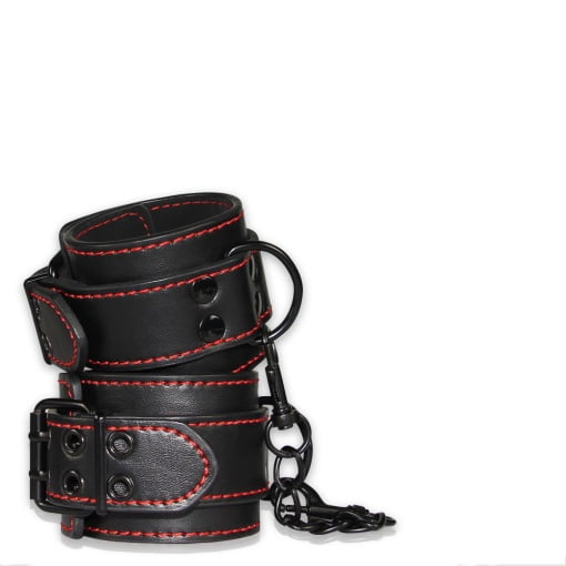 Bondage Enkelboeien - Zwart met rood