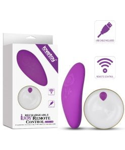 Paarse oplaadbare opleg vibrator met afstandsbediening