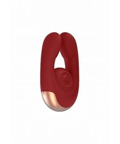 Elegance Dual Motor Clitoral Stimulator - Fancy - Red