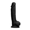 Real Rock - Silicone Dildo met Ballen - Zwart - 17.8 cm