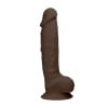 Real Rock - Silicone Dildo met Ballen - Bruin - 22.8 cm