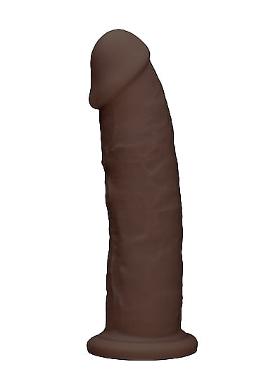 Real Rock - Silicone Dildo zonder Ballen - Bruin - 22,8 cm