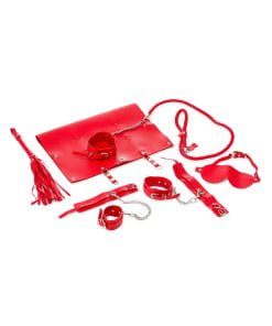 Zenn Toys - 9 Delige PU Leather Bondage Set - Rood