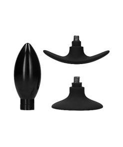 Interchangeable Butt Plug Set - Pointed Medium - Zwart