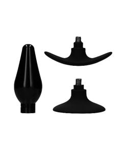 Interchangeable Butt Plug Set - Pointed Medium - Zwart