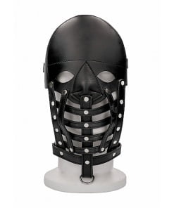 Pain - Leather Male Mask - Zwart