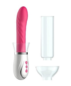 Oplaadbare Vibrator met Pomp Kit voor Koppels - Roze