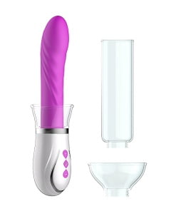 Oplaadbare Vibrator met Pomp Kit voor Koppels - Paars