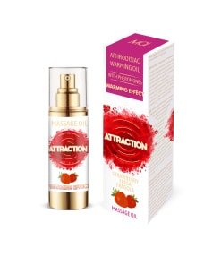 Attraction - feromonen massageolie verwarmend aardbei - 30ml