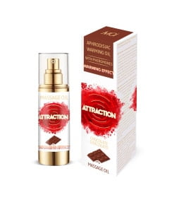 Attraction – feromonen massageolie verwarmend Chocolade – 30ml