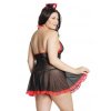 Coquette – Nurse Babydoll – Zwart / Rood One Size plus