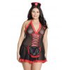 Coquette – Nurse Babydoll – Zwart / Rood One Size plus