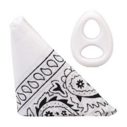 The Code - Siliconen Cockring met Bandana - Wit