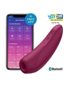 Satisfyer Curvy 1 Met app en Bluetooth – Luchtdruk vibrator met Vibratie – Rood