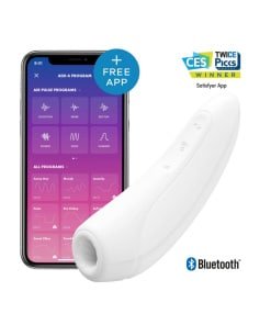 Satisfyer Curvy 2 - Met app en Bluetooth - Luchtdruk vibrator met Vibratie - Wit