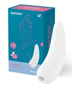 Satisfyer Curvy 2+ - Met app en Bluetooth - Luchtdruk vibrator met Vibratie - Wit