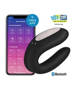 Satisfyer Double Joy Zwart - Met app en Bluetooth