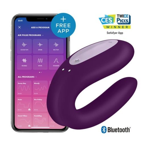 Satisfyer Double Joy Paars – Met app en Bluetooth