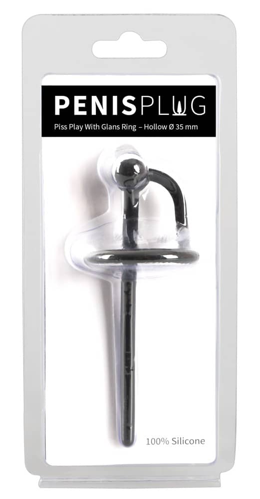 Penisplug Piss Play Met Eikelring - Zwart