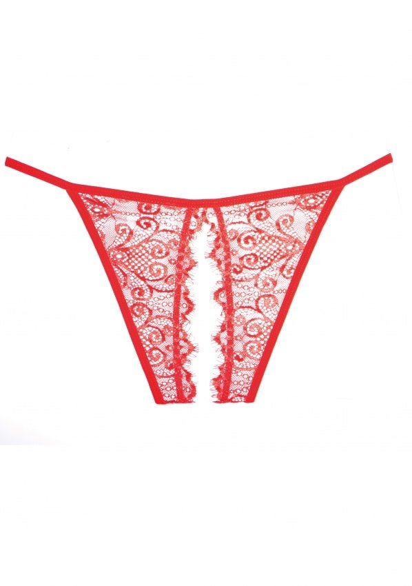 Adore Enchanted Belle Panty met open kruisje - Rood
