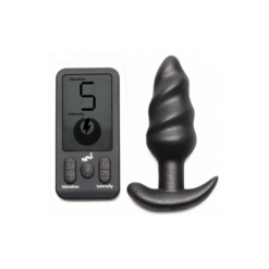 Vibrerende Silicone Swirl Plug met Afstandsbediening en 25 Snelheden