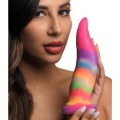 Eenhoorn Tongue - Glow in the Dark - Silicone Dildo - Regenboog