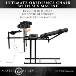 MS Obedience Chair met Sex Machine - Zwart