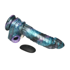 Astro-Thrust - Duwende en Vibrerende Siliconen Dildo - Blauw/Paarse