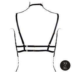 Triangel bh met open cups, nekband en verstelbare bandjes - Zwart