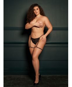 Kanten string met kousenband - Plus Size