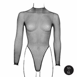 Body with Fishnet Structure and Turtle Neck - One Size