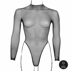 Body with Fishnet Structure and Turtle Neck - Plus Size