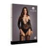 Bodystocking met gekruiste hals en jarretelles