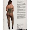 Bodystocking van visnet en kant - Midnight Green Plus Size