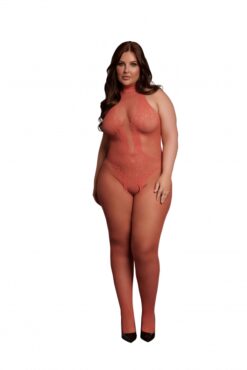 Bodystocking van visnet en kant - Plus Size