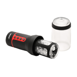 Auto Spin - Draaien en Duwen Masturbator - Transparant/Zwart