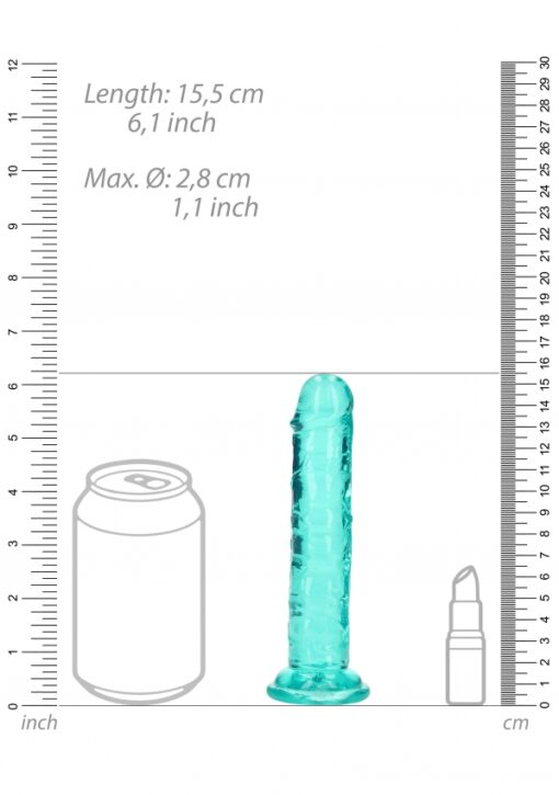 Dildo recht model met zuignap - Turquoise