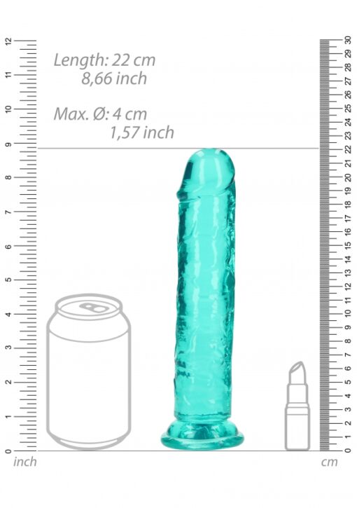 Dildo recht model met zuignap - Turquoise