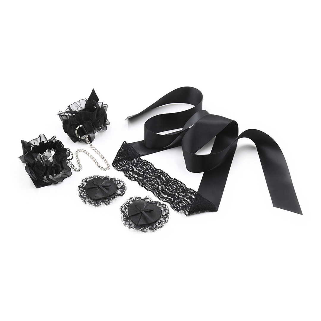 Lace Me Up - Bondage Lacy Set - Zwart