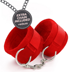 Me Lo Como - Velcro Handboeien Set met Blinddoek en Aardbeien Glijmiddel - 1,7 fl oz / 50 ml - Rood