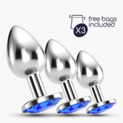 Bijou - Anal Train Trio - 3 Jewel Plugs - Blauw