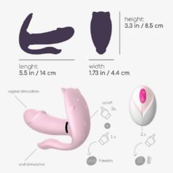 Fritz - Verwarmbare Draagbare Vibrator met Afstandsbediening - Pastelroze