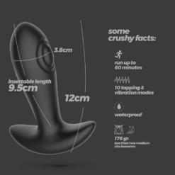 Octo - Tapping Anale Plug met Afstandsbediening - Zwart